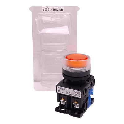 New Fuji Electric AR22G4L-10E3A Illuminated Pushbutton, Amber, 1NO, 600VAC 10A, 22mm