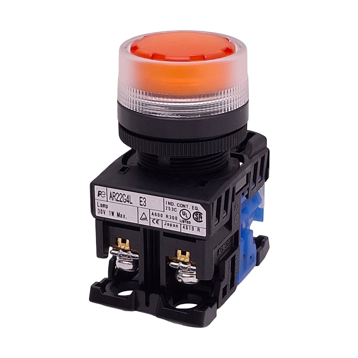 New Fuji Electric AR22G4L-10E3A Illuminated Pushbutton, Amber, 1NO, 600VAC 10A, 22mm