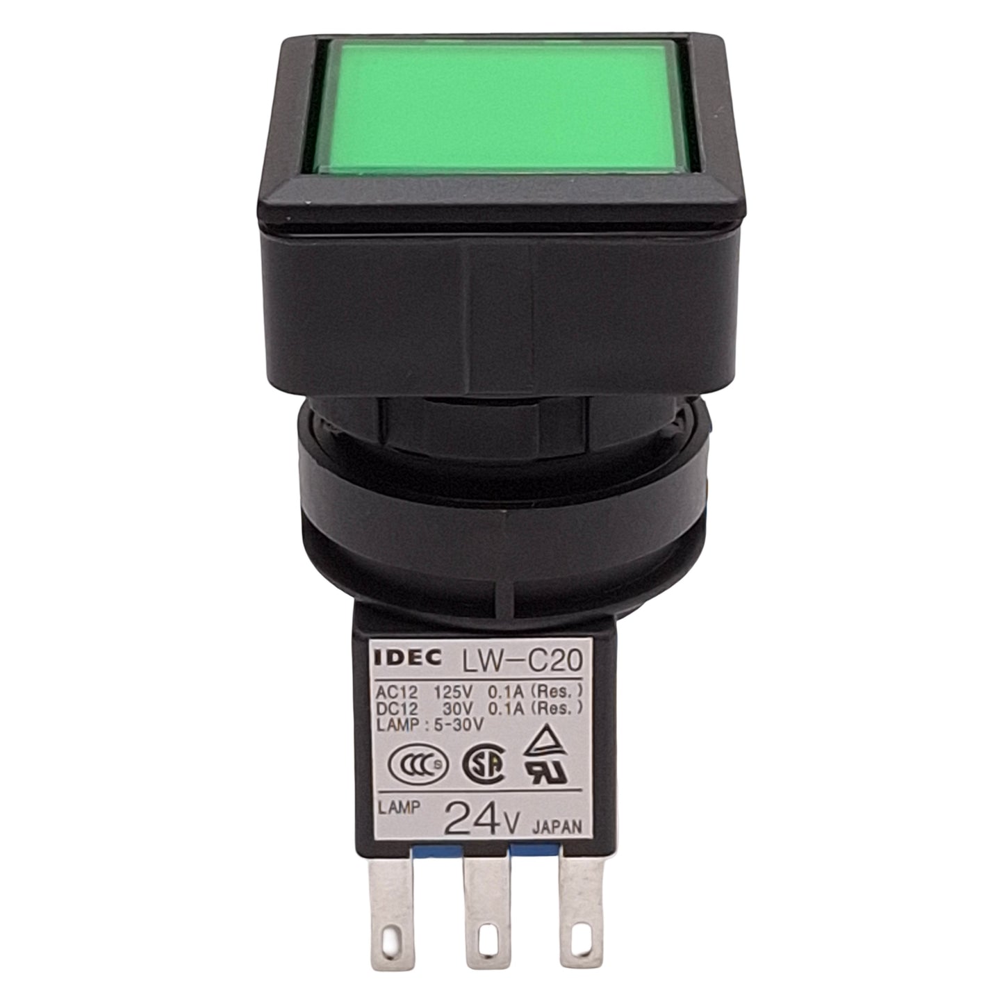 New Idec LW7L-M1C24G Green Illuminated Momentary Pushbutton 25mm, DPDT, 125VAC/30VDC