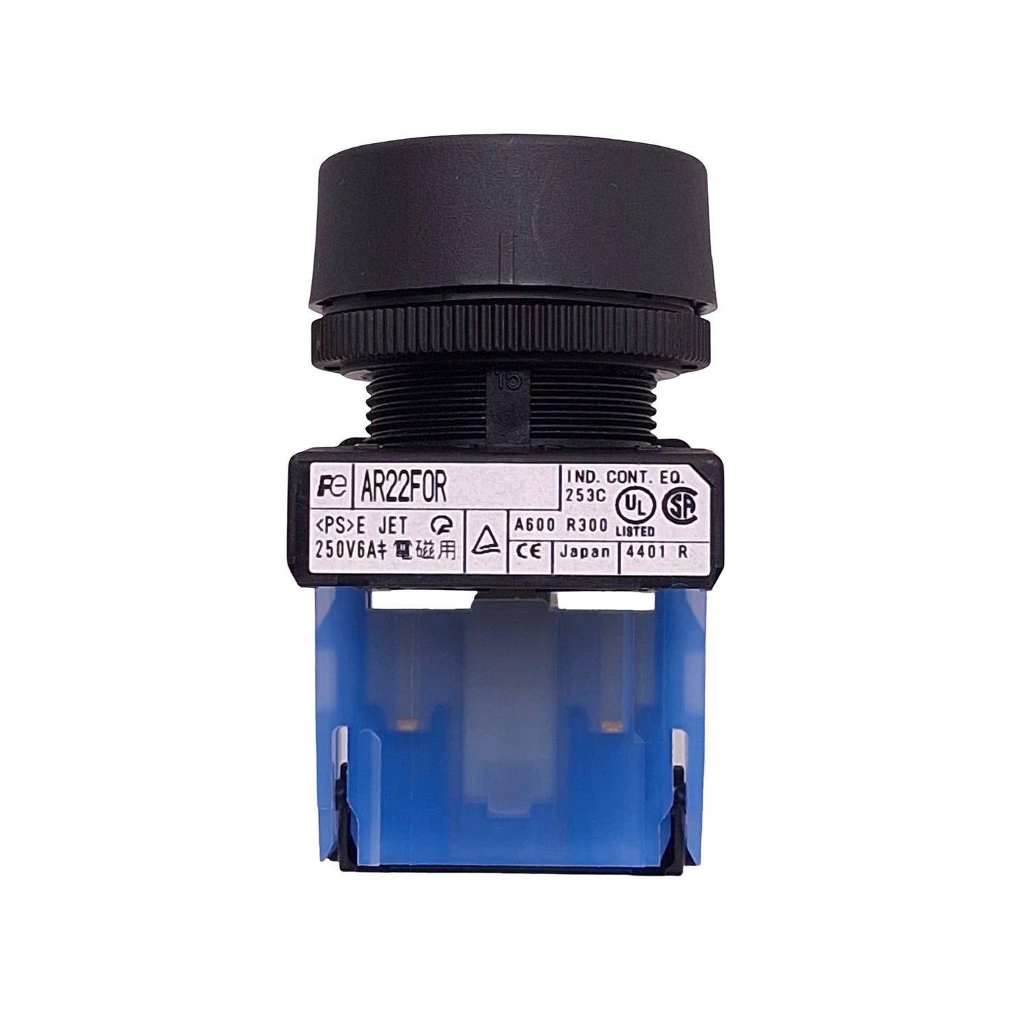 New Lot of 3 Fuji Electric AR22F0R-10B Pushbutton Switch Black, 1NO 600VAC 10A, 22mm