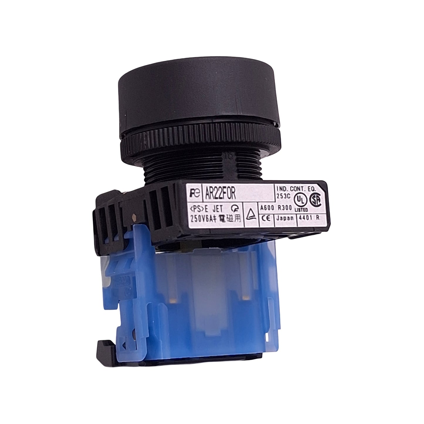 New Lot of 3 Fuji Electric AR22F0R-10B Pushbutton Switch Black, 1NO 600VAC 10A, 22mm