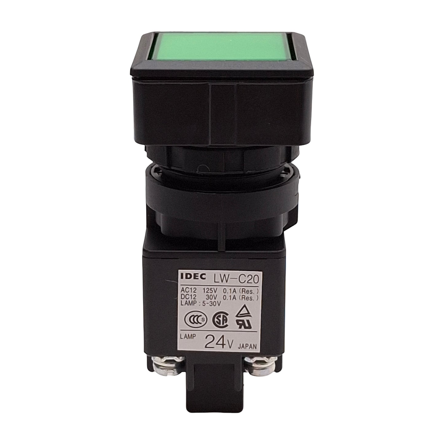 New Idec LW7L-M1C24MG Green Illuminated Momentary Pushbutton 25mm DPDT 125VAC/30VDC