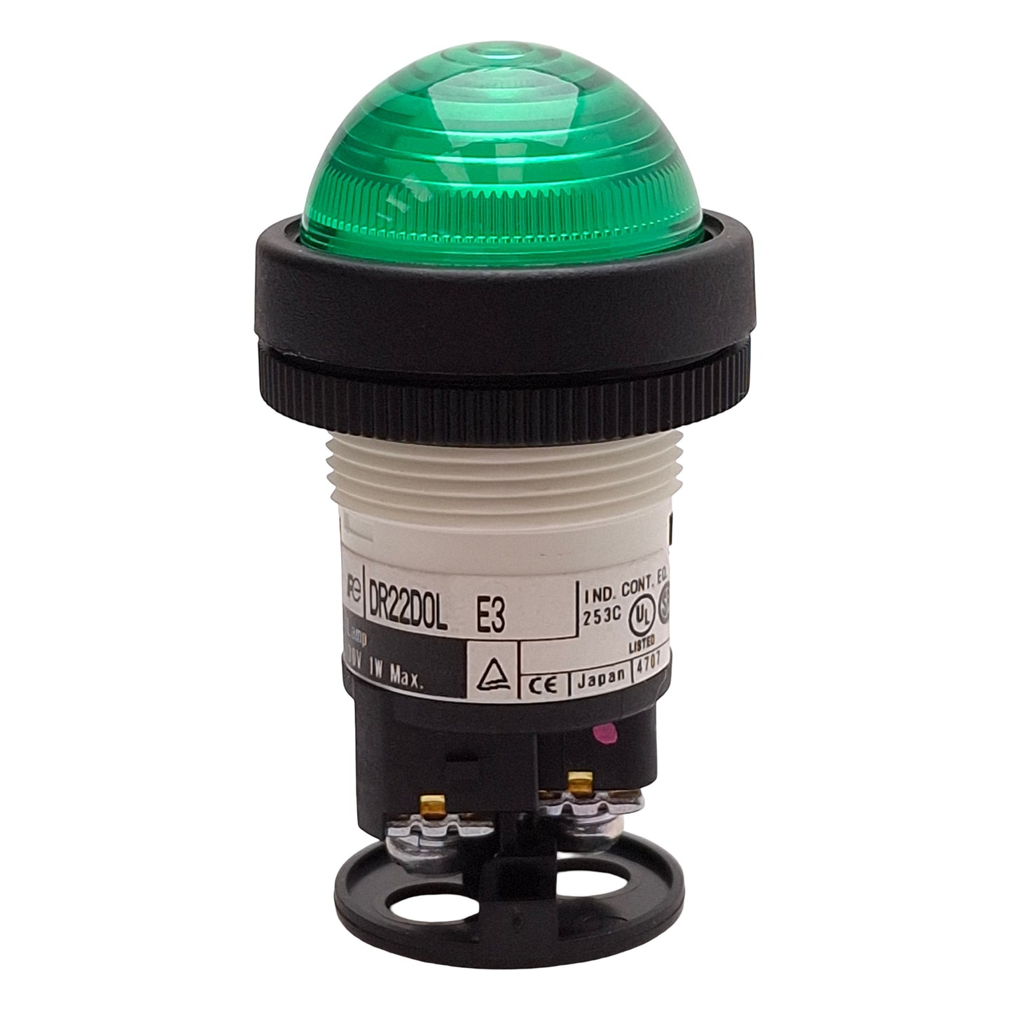 New Lot of 2 Fuji Electric DR22D0L-E3G Green Dome Pilot Light, ø30mm, 30VAC/DC 1W