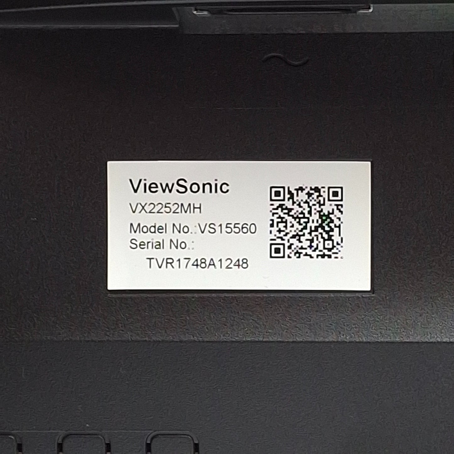 Used Viewsonic VX225MH High Definition Monitor 22in 1080p, HDMI/VGA/DVI-D, 100-240VAC