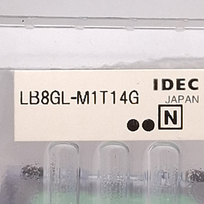 New Lot of 2 Idec LB8GL-M1T14G Green Illuminated Momentary Pushbutton, 16mm, SPDT