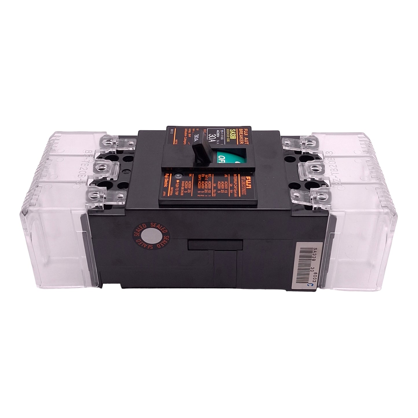Used Fuji Electric SA33B BB3ASB-030 Auto Circuit Breaker, 3-Pole, 30A 220VAC