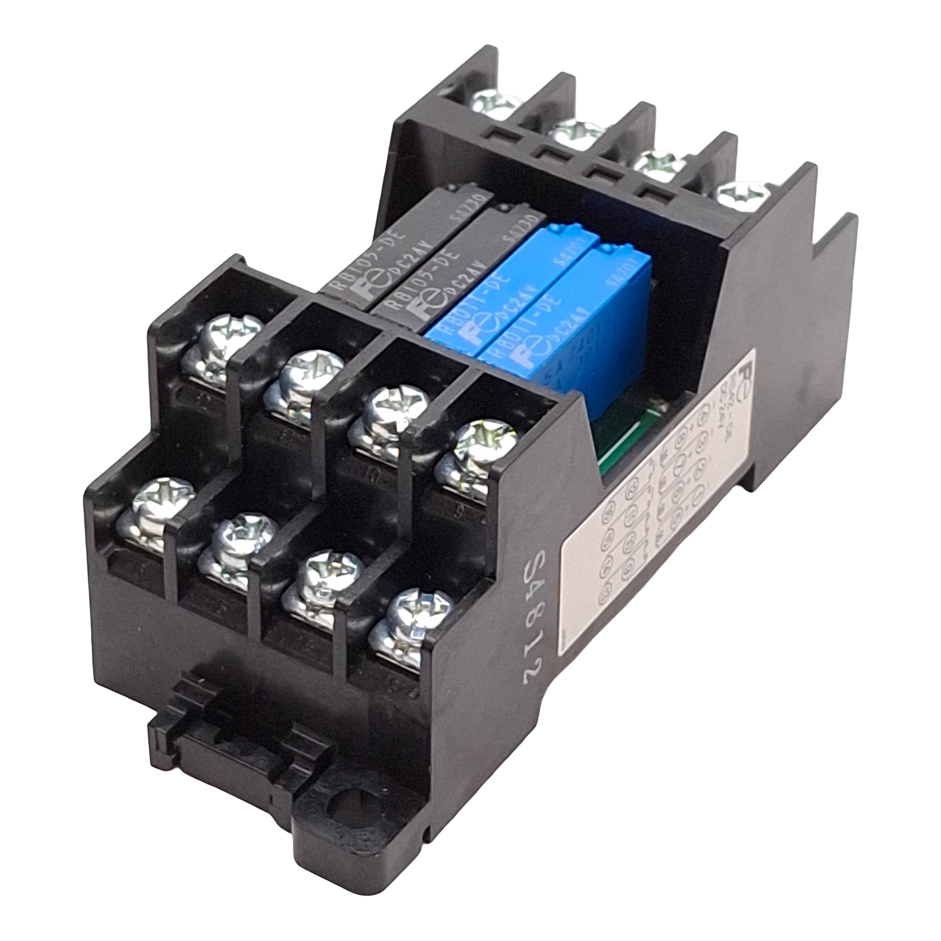 Fuji Electric RS42-DE Relay Terminal Module, 2NO+2NC, 24VDC Coils, DIN ...
