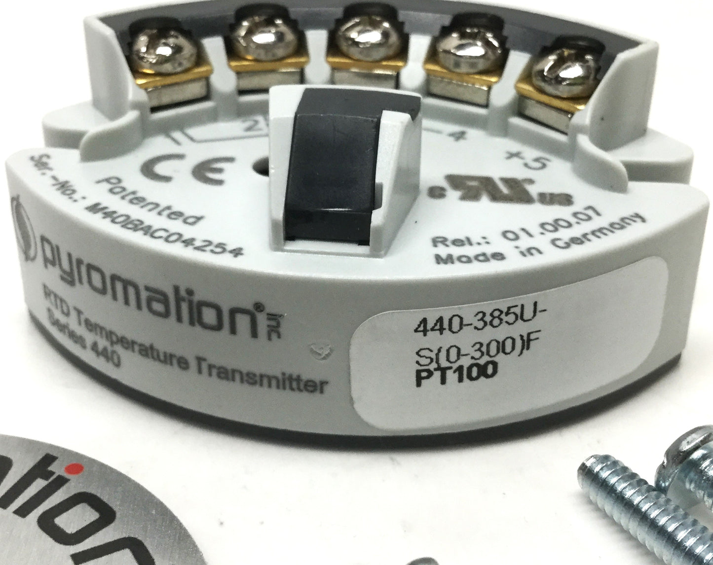 New – Open box Pyromation 440-385U-S(0-400)F Temp Transmitter 3-Wire PT100 RTD 0-300°F 4-20mA