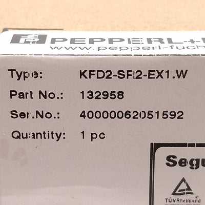 New Pepperl+Fuchs KFD2-SR2-Ex1.W Isolated Switch Amplifier 1-Channel 24VDC DIN Rail