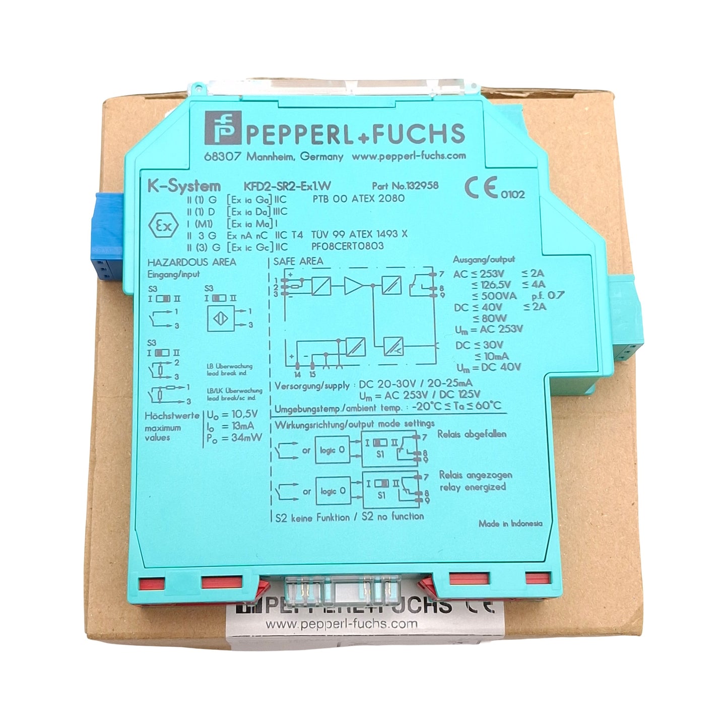 New Pepperl+Fuchs KFD2-SR2-Ex1.W Isolated Switch Amplifier 1-Channel 24VDC DIN Rail