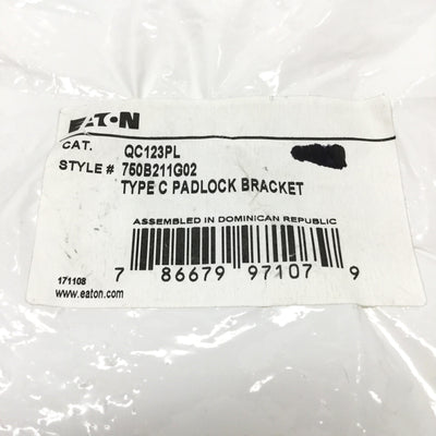 New – Open box Eaton QC123PL Padlockable Bracket for QC Series Industrial Circuit Breakers