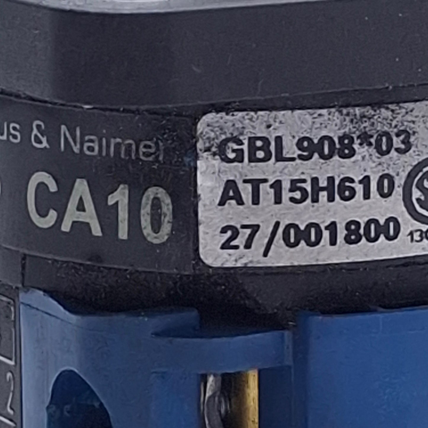 Used Kraus & Naimer CA10 GBL908*03 Rotary Cam Switch 2 Pole, 4 Positions, 20A, 300VAC