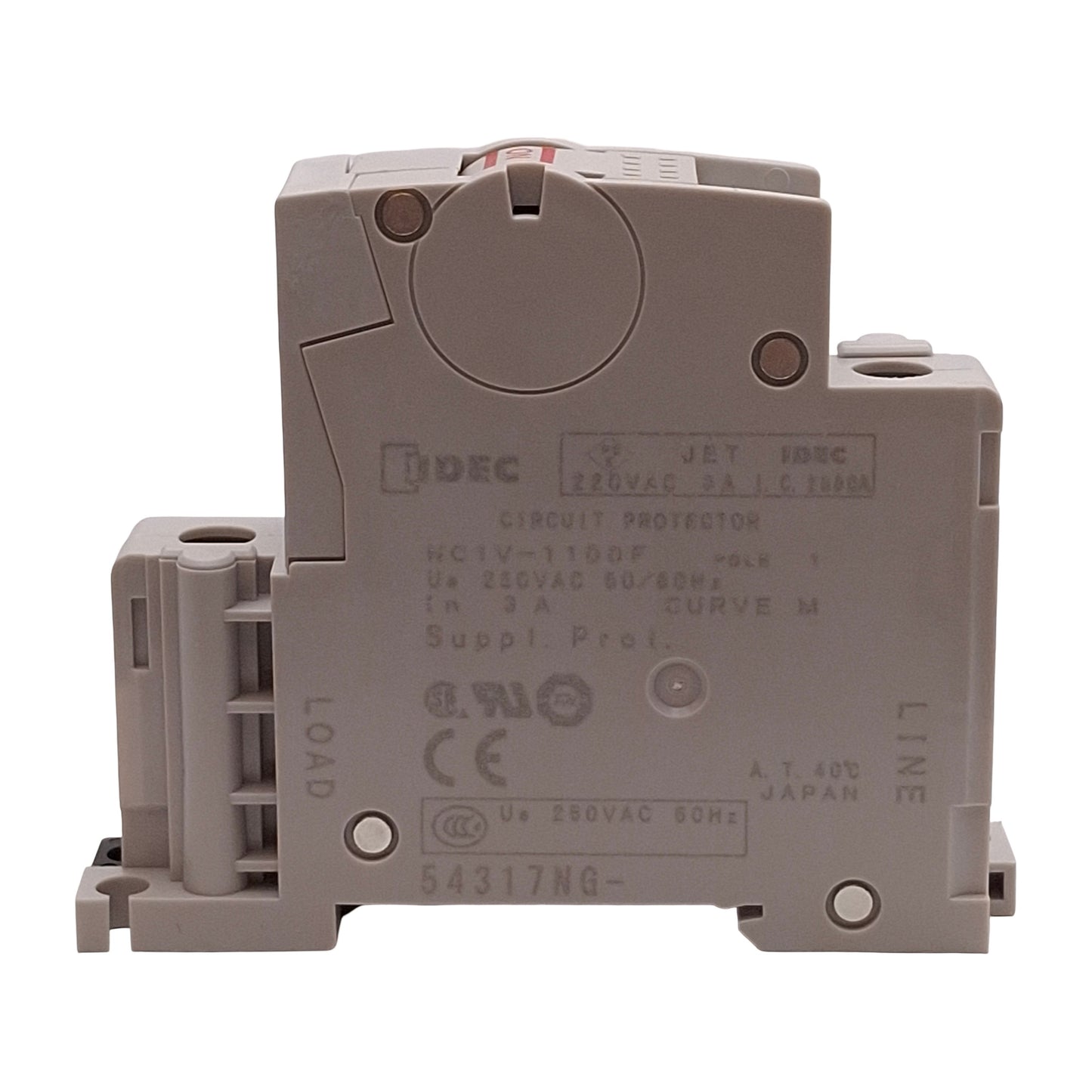 New Lot of 2 Idec NC1V-1100F-3AM Circuit Breaker, 1-Pole, 3A 250VAC, DIN Rail