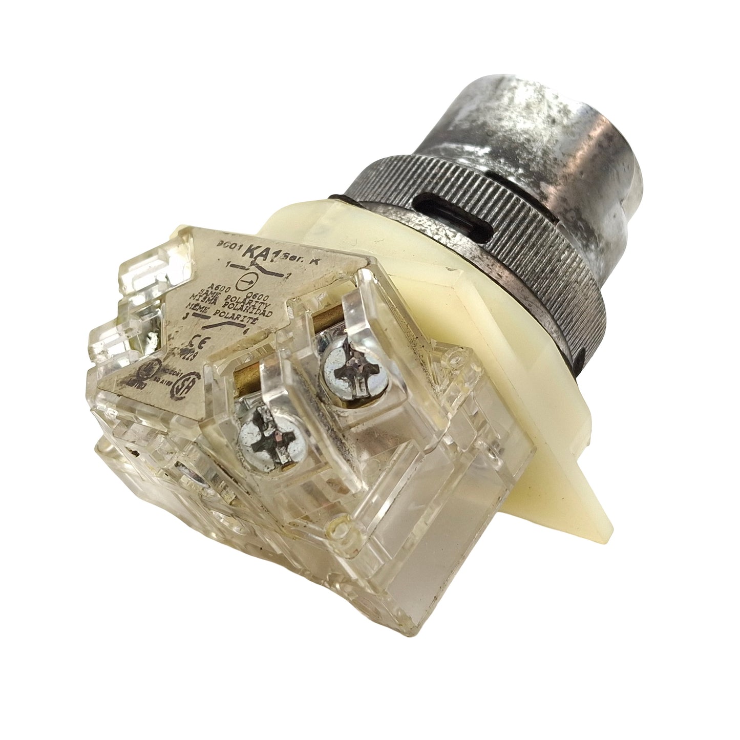 Used Square D 9001KR3BH13 Black Momentary Push Button, Partial Guard, 1NO 1NC, ø30mm