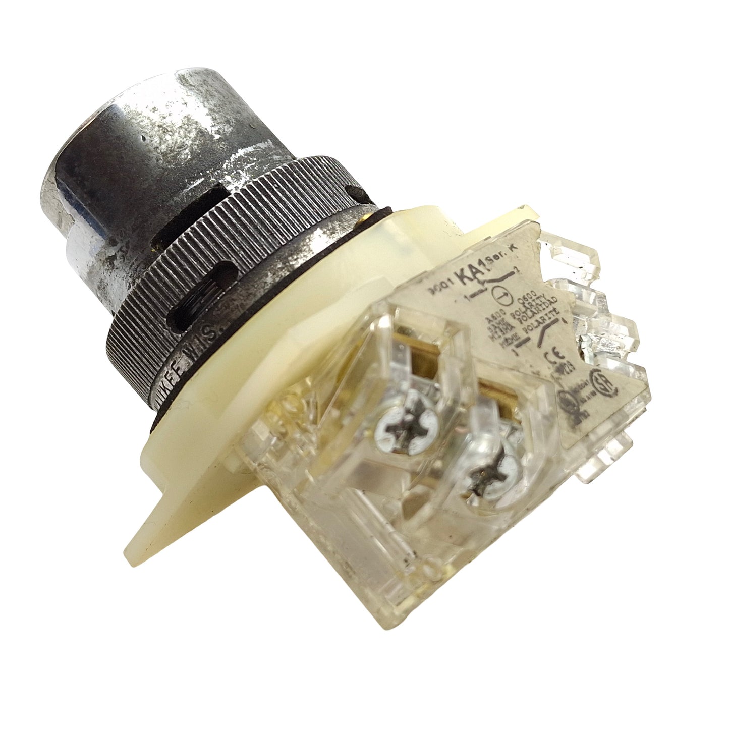 Used Square D 9001KR3BH13 Black Momentary Push Button, Partial Guard, 1NO 1NC, ø30mm