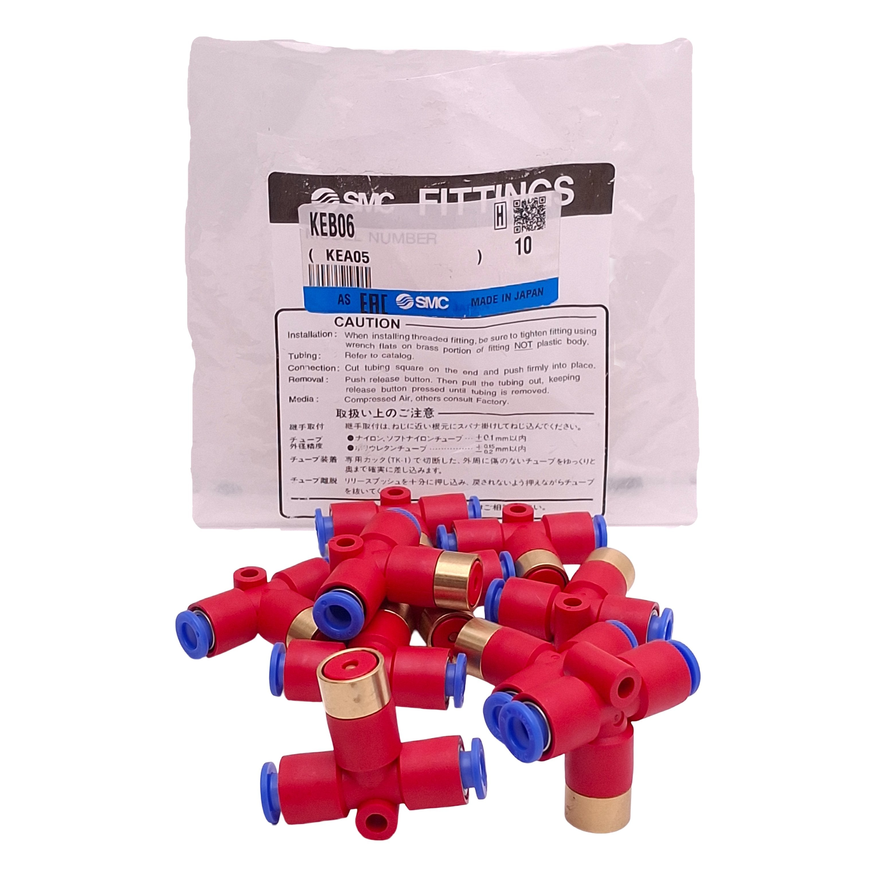 Lot of 10 SMC KEB06 Residual Pressure Relief Valve, ø6mm One-Touch Tub ...