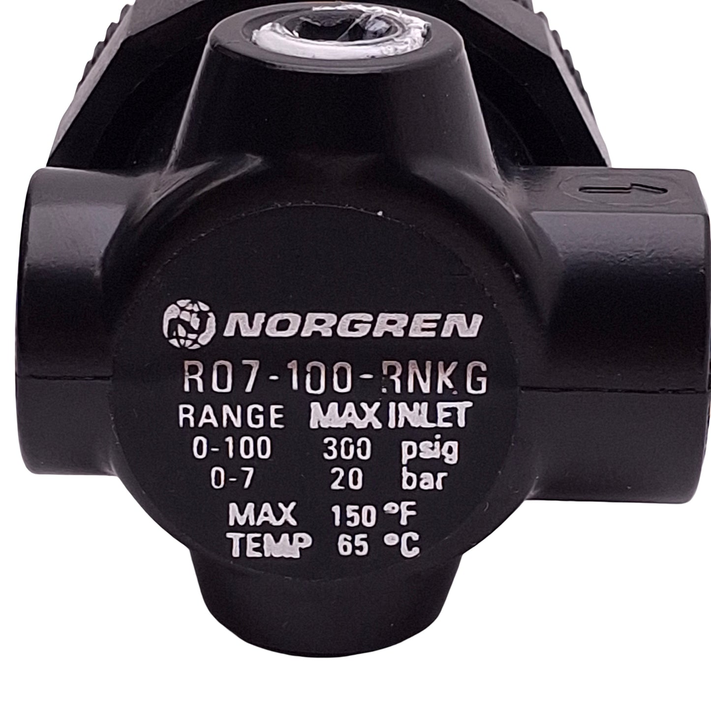 Used Norgren R07-100-RNKG Pressure Regulator, G1/8in, 300psi In, 4-102psi Set, 14scfm