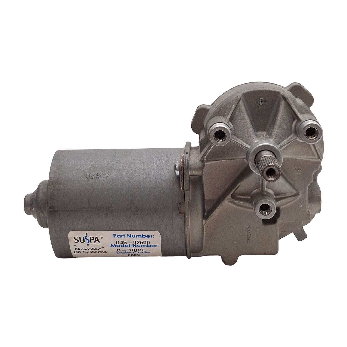 Used Suspa Movotec D45-02500 Lift System Q-Drive Motor, 24VDC 11A 92W, 110RPM