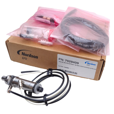 New Nordson EFD 7029409 MicroSpray Valve 4.8-6.2 bar, 1/8NPT, ø3.3mm-19.1mm Spray