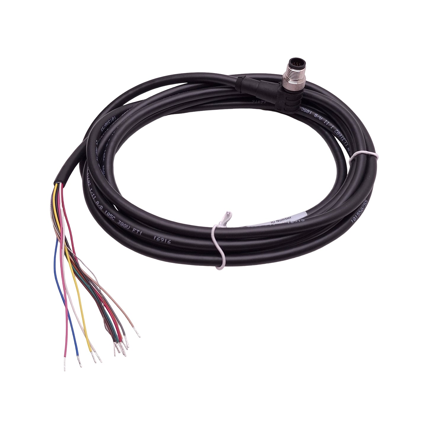 New Animatics CBLIP-IO-FL-3M/RA Cordset, 12-Pin M12 Male to Leads, 250VAC 4A, 3m