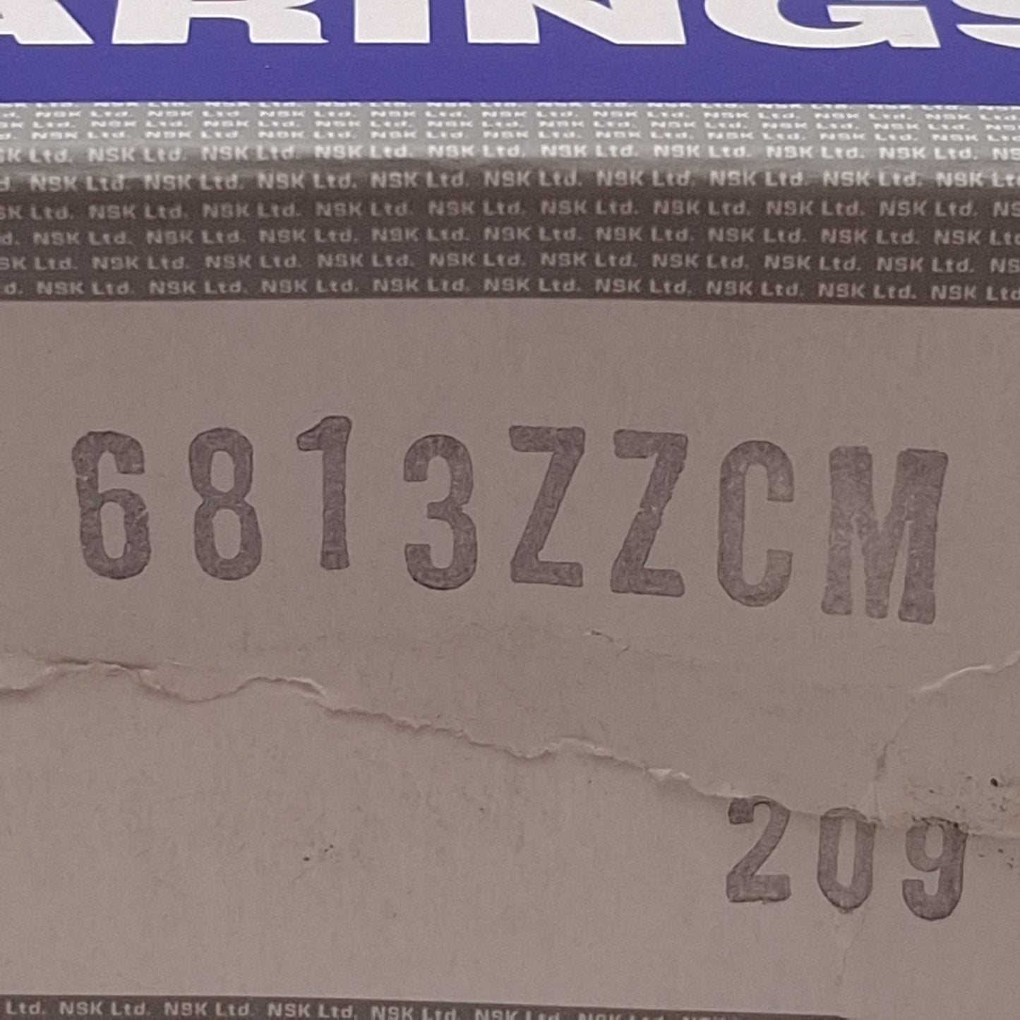 New – Open box Lot of 2 NSK 6813ZZCM Deep Groove Ball Bearing, ø65mm ID, ø85mm OD, 11.9kN