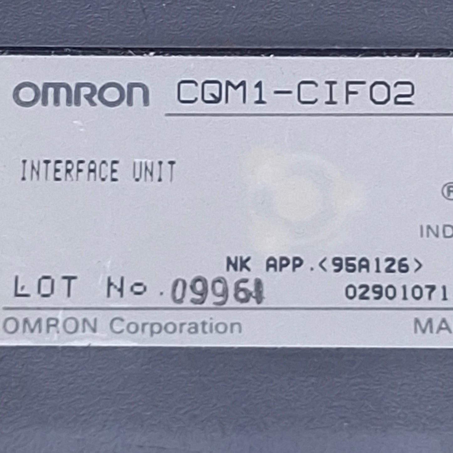 Used Omron CQM1-CIF02 Programmable Communication Adapter Cable 3.3m Cable Length