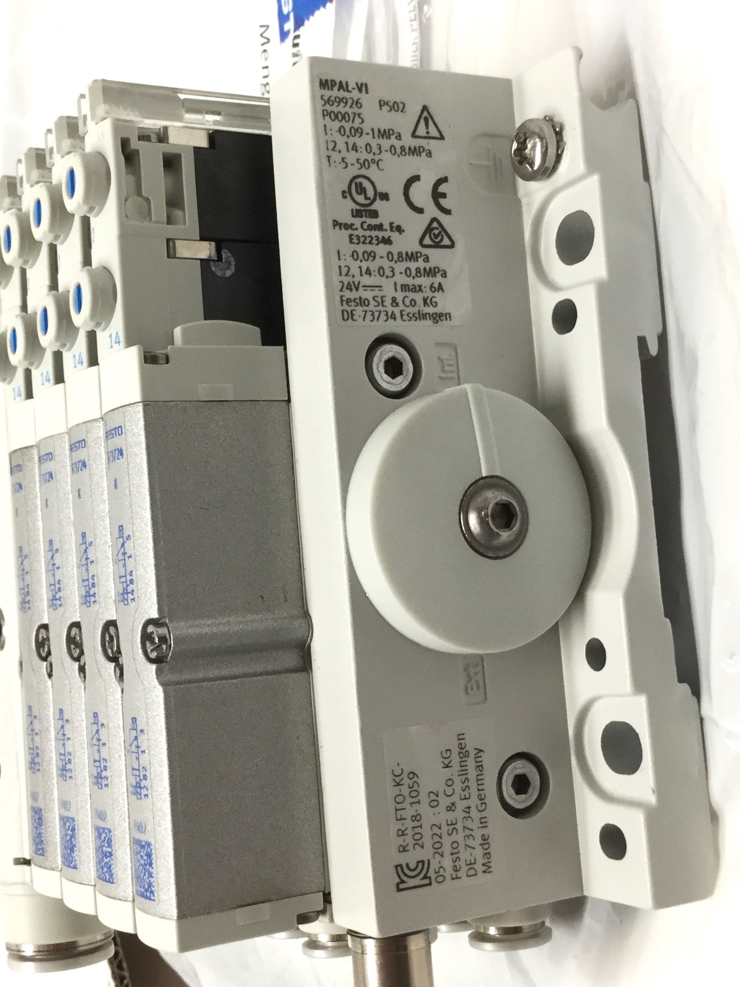 New – Open box Festo CPX-FB36 EtherNet/IP Field Bus Node on MPAL-VI Manifold w/4x Valves