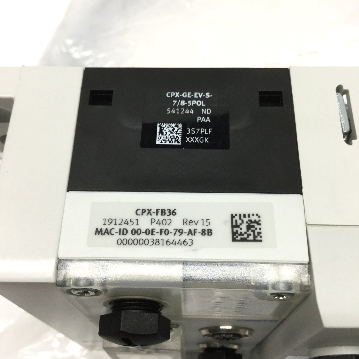 New – Open box Festo CPX-FB36 EtherNet/IP Field Bus Node on MPAL-VI Manifold w/4x Valves