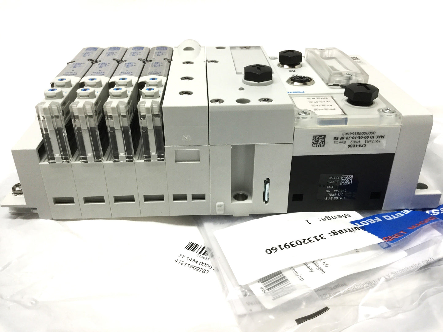 New – Open box Festo CPX-FB36 EtherNet/IP Field Bus Node on MPAL-VI Manifold w/4x Valves