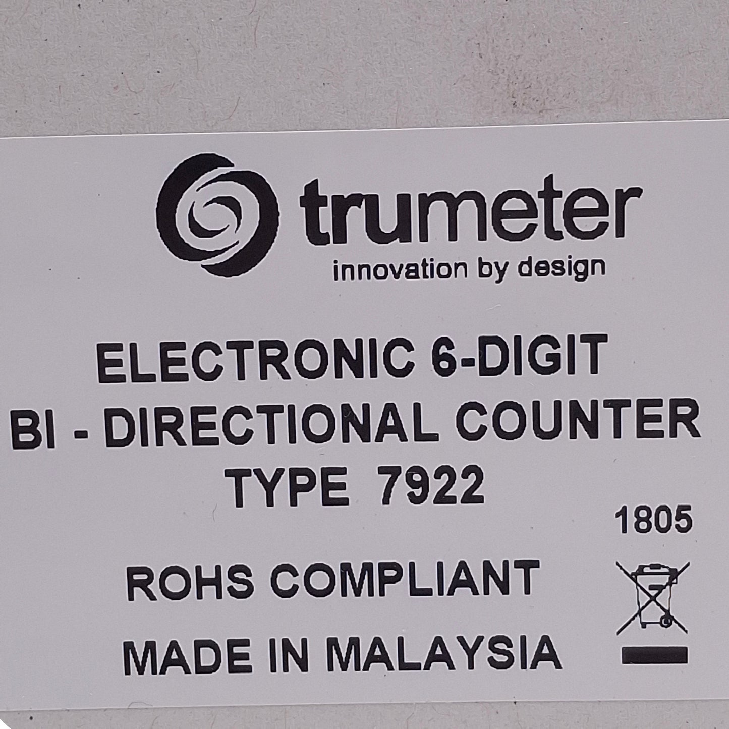 New Trumeter 7922 Electronic Bi-Directional Counter 6-Digit, 85-265VAC...10-26VDC