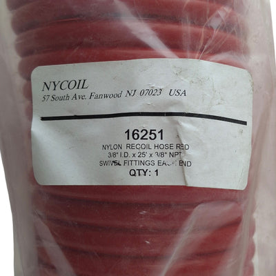 New Lot of 3 Nycoil 16251 Nylon Recoil Hose, 25ft Length x 3/8in ID, 3/8in NPT
