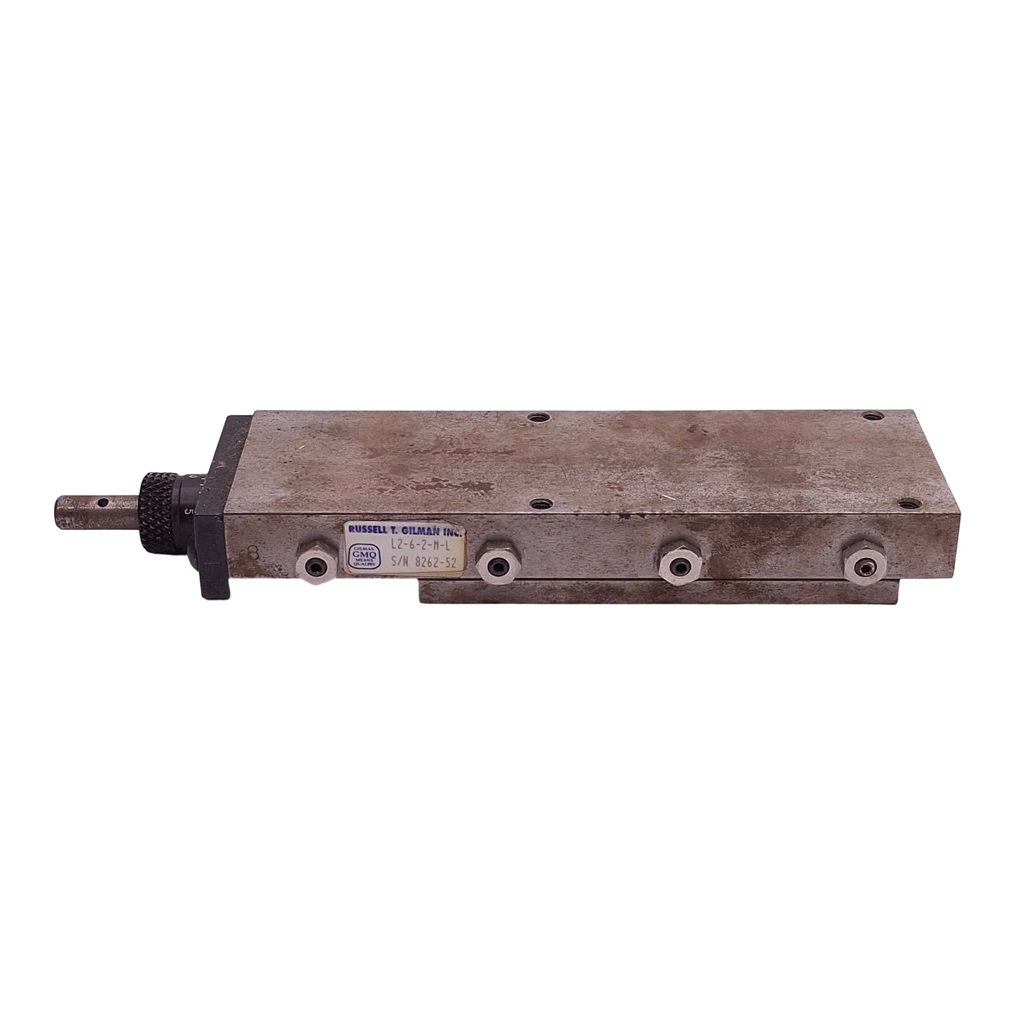 Used Gilman L2-6-2-M-L Milled Dovetail Slide, 2in Travel, 6in L x 2in W, 5/16-40 Vee