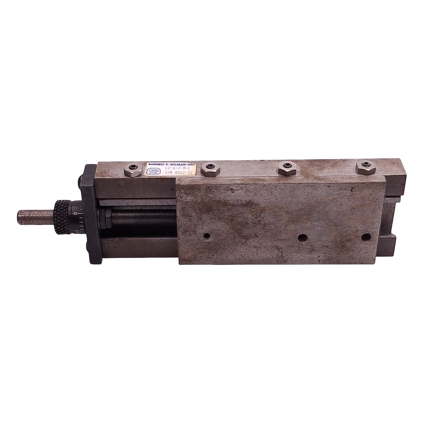 Used Gilman L2-6-2-M-L Milled Dovetail Slide, 2in Travel, 6in L x 2in W, 5/16-40 Vee