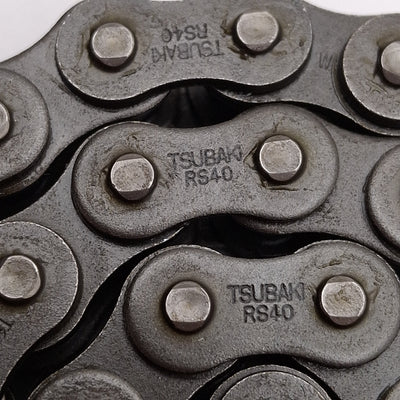 New Lot of 2 Tsubaki RS40 Roller Chain 0.5" Pitch, ø0.312" Roller, 26+1 Links, 26"