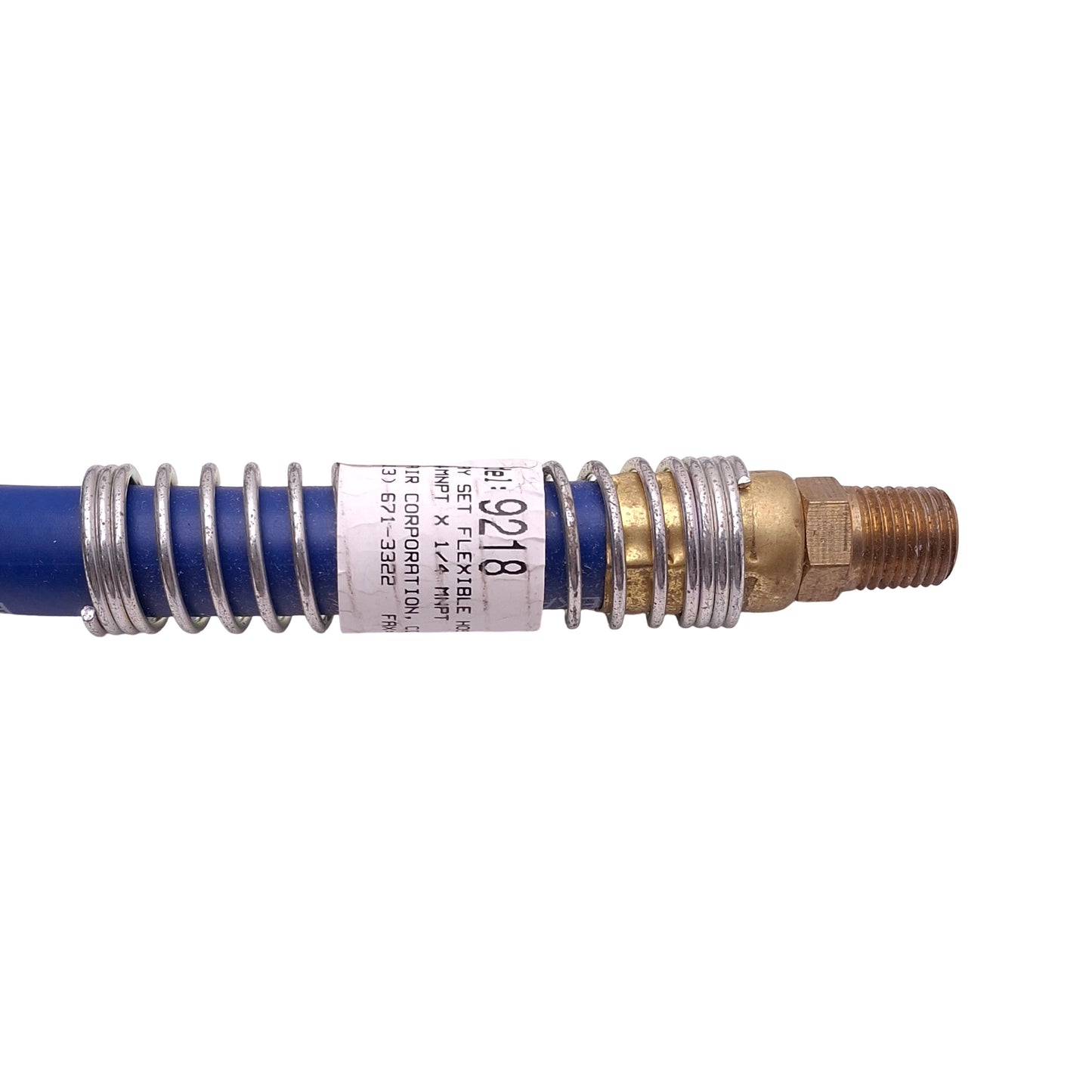 Used Exair 9218 Stay Set Flexible Hose, 1/4in NPT Male x 1/4in NPT Male, 18in Length