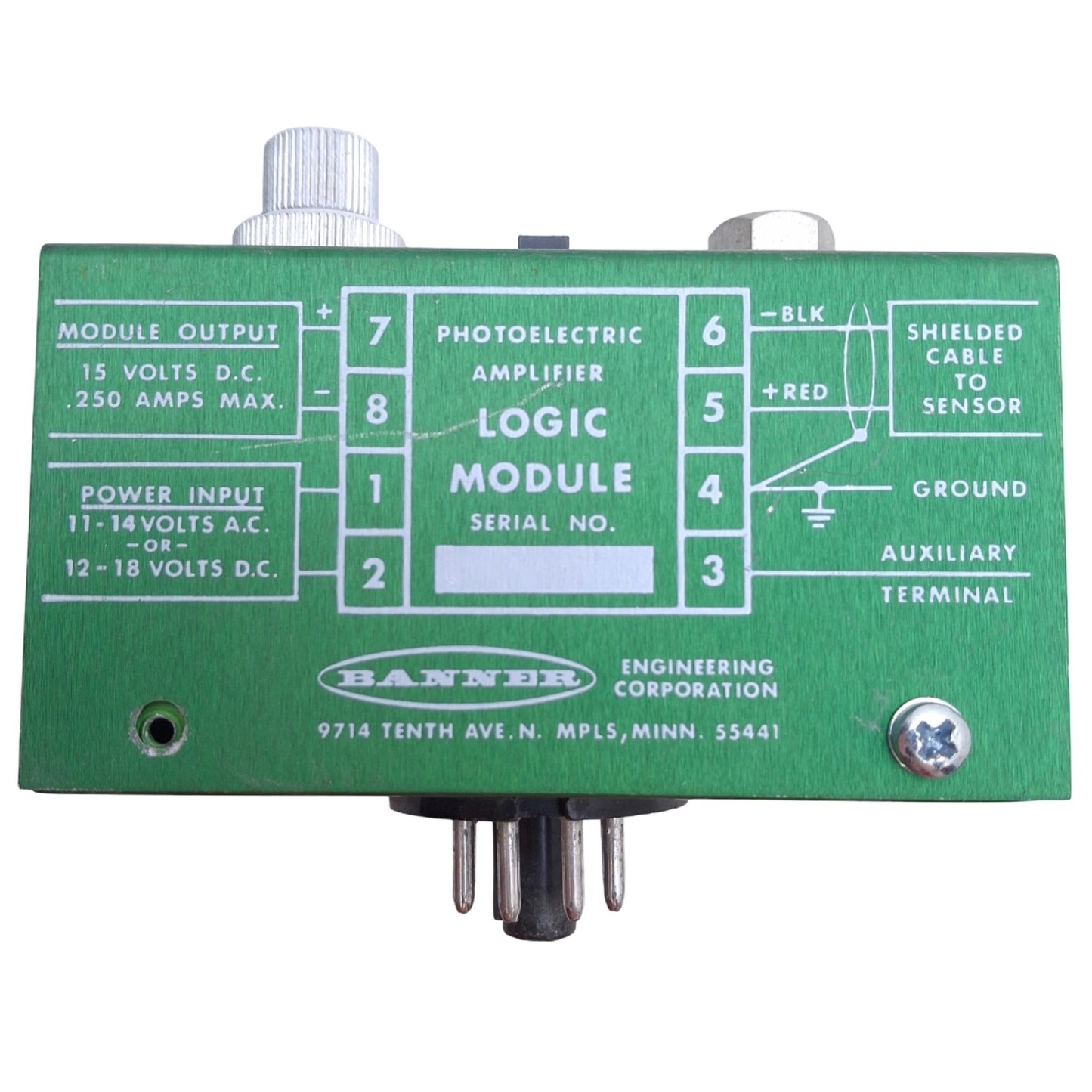 Used Banner B4-6 Photoelectric Amplifier 11-14VAC/12-18VDC Input, 15VDC Output