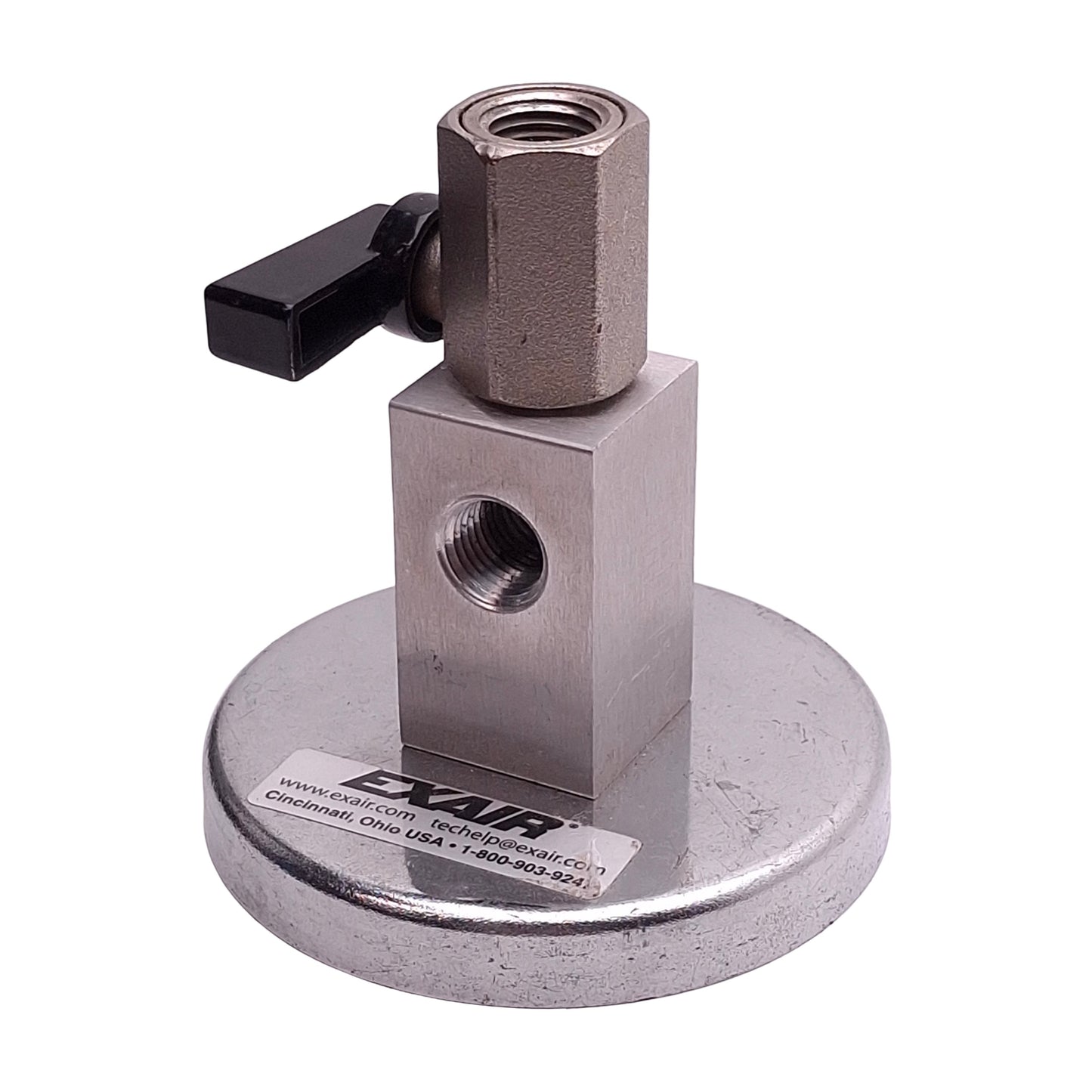 Used Exair 9042 Magnetic Base With Shutoff Valve, 1/4in NPT Female, For Hoses