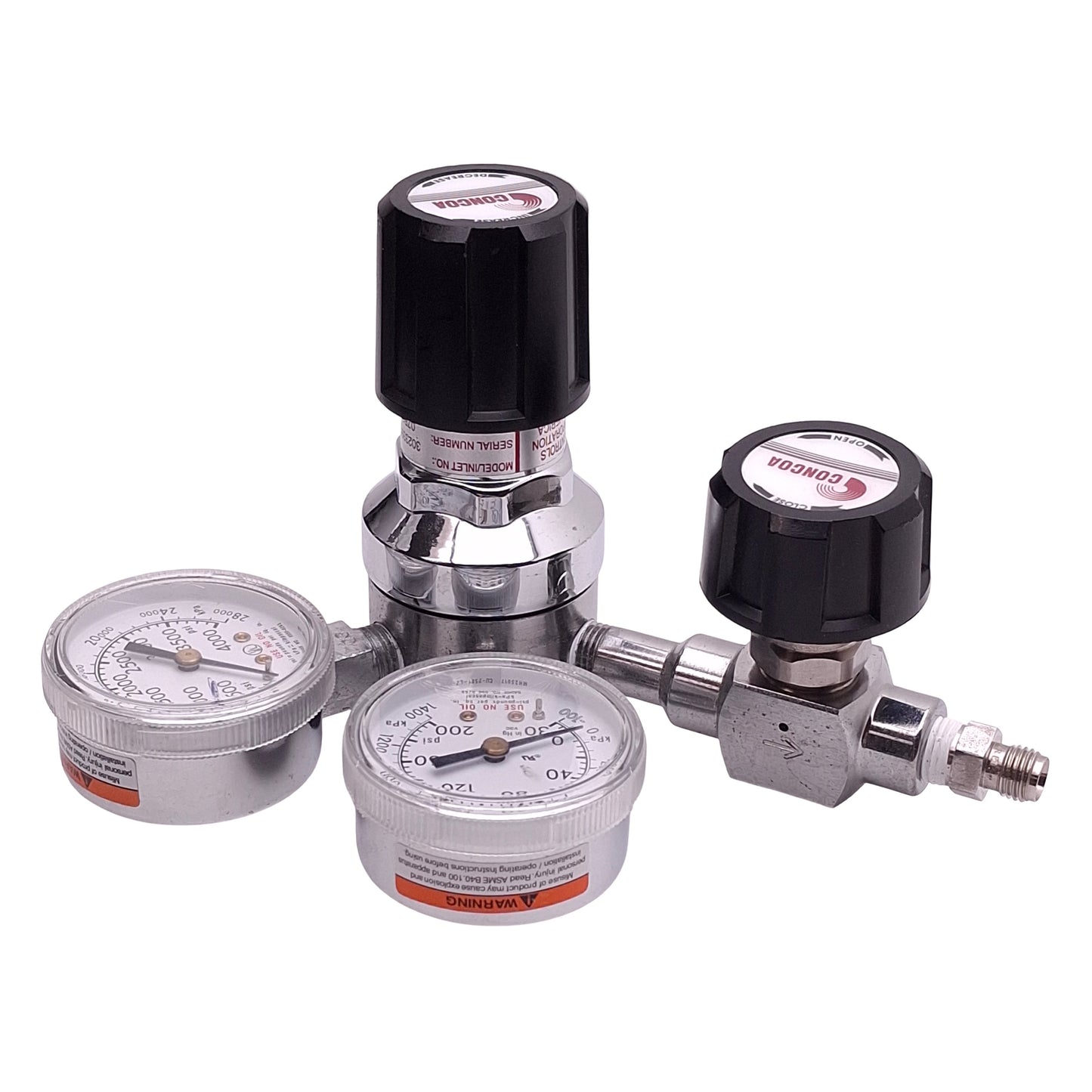 Used Concoa 3023391-01-000 Pneumatic Regulator 0-4000psi In, 0-100psi Set, 1/4in FNPT