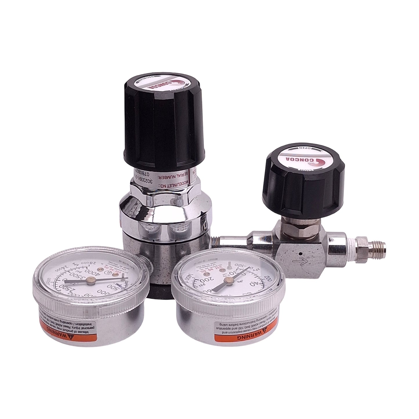 Used Concoa 3023391-01-000 Pneumatic Regulator 0-4000psi In, 0-100psi Set, 1/4in FNPT