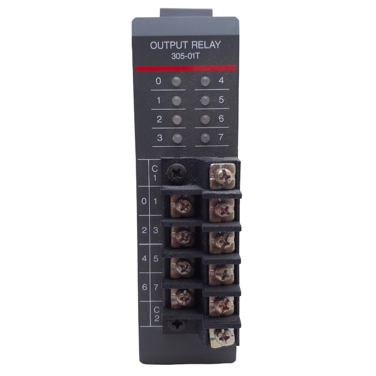 Used Texas Instruments 305-01T PLC Relay Output Module, 8-Point, 5-265VAC/5-30VDC 4A