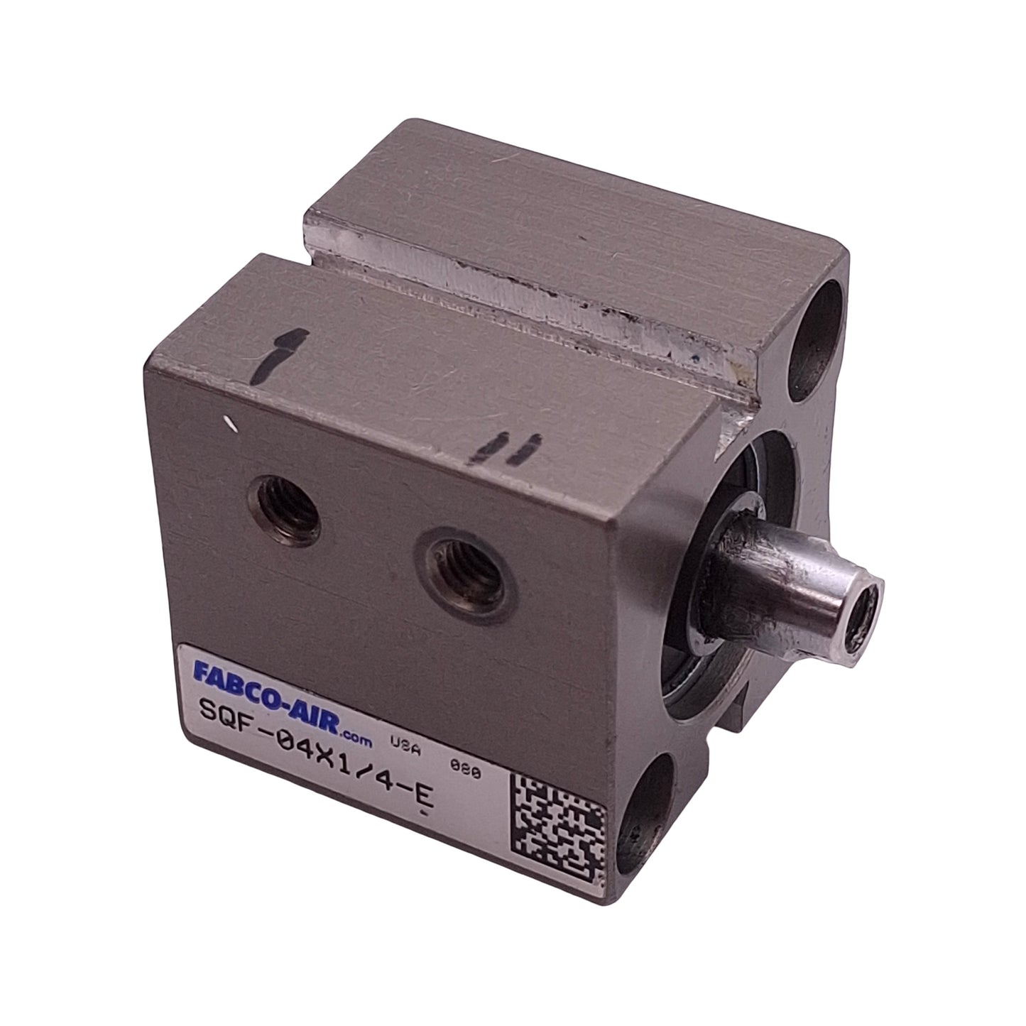 Used Fabco-Air SQF-04X1/4-E Pneumatic Cylinder ø3/4" Bore 1/4" Stroke, #10-32, 150psi