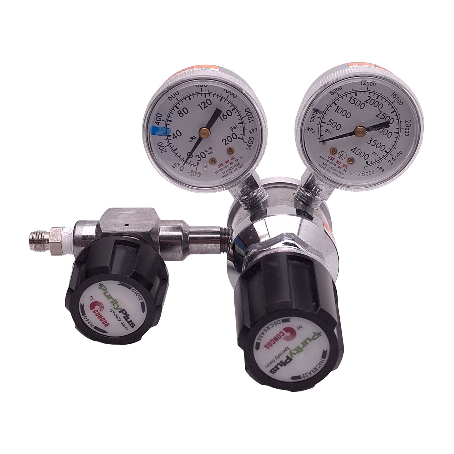 Used Concoa 3023391-84-000 Pneumatic Regulator 0-4000psi In, 0-100psi Set, 1/4in FNPT