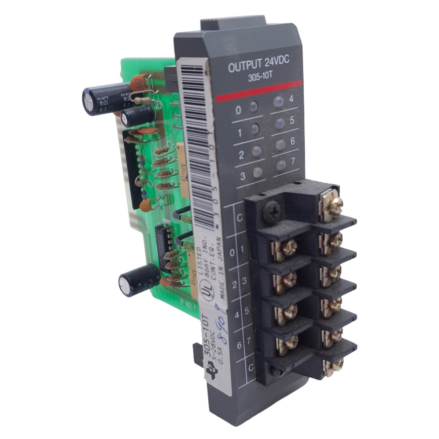 Used Texas Instruments 305-10T PLC Output Module 8-Point, 5-28VDC Voltage, 0.5A