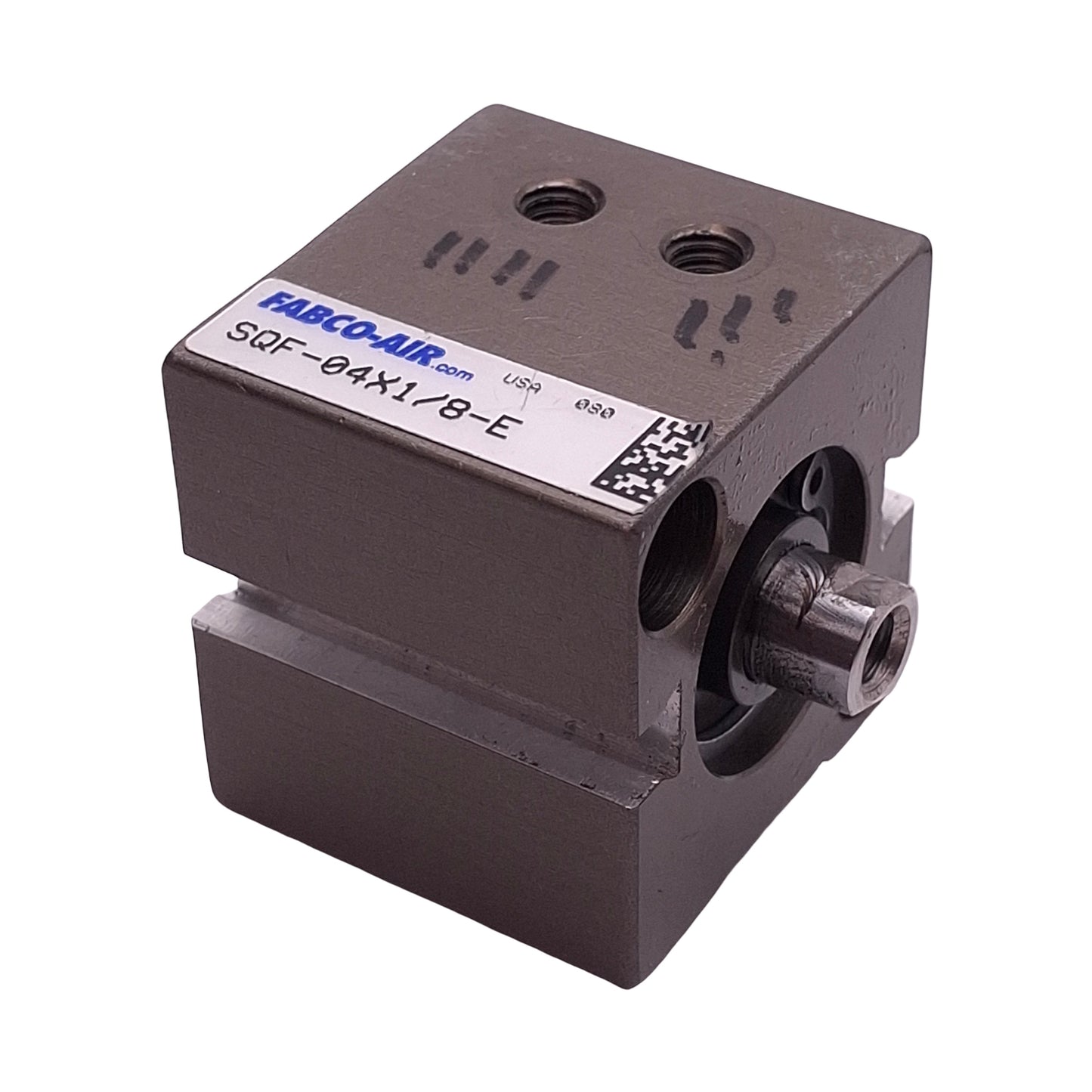 Used Fabco-Air SQF-04X1/8-E Pneumatic Cylinder ø3/4" Bore 1/8" Stroke, #10-32, 150psi