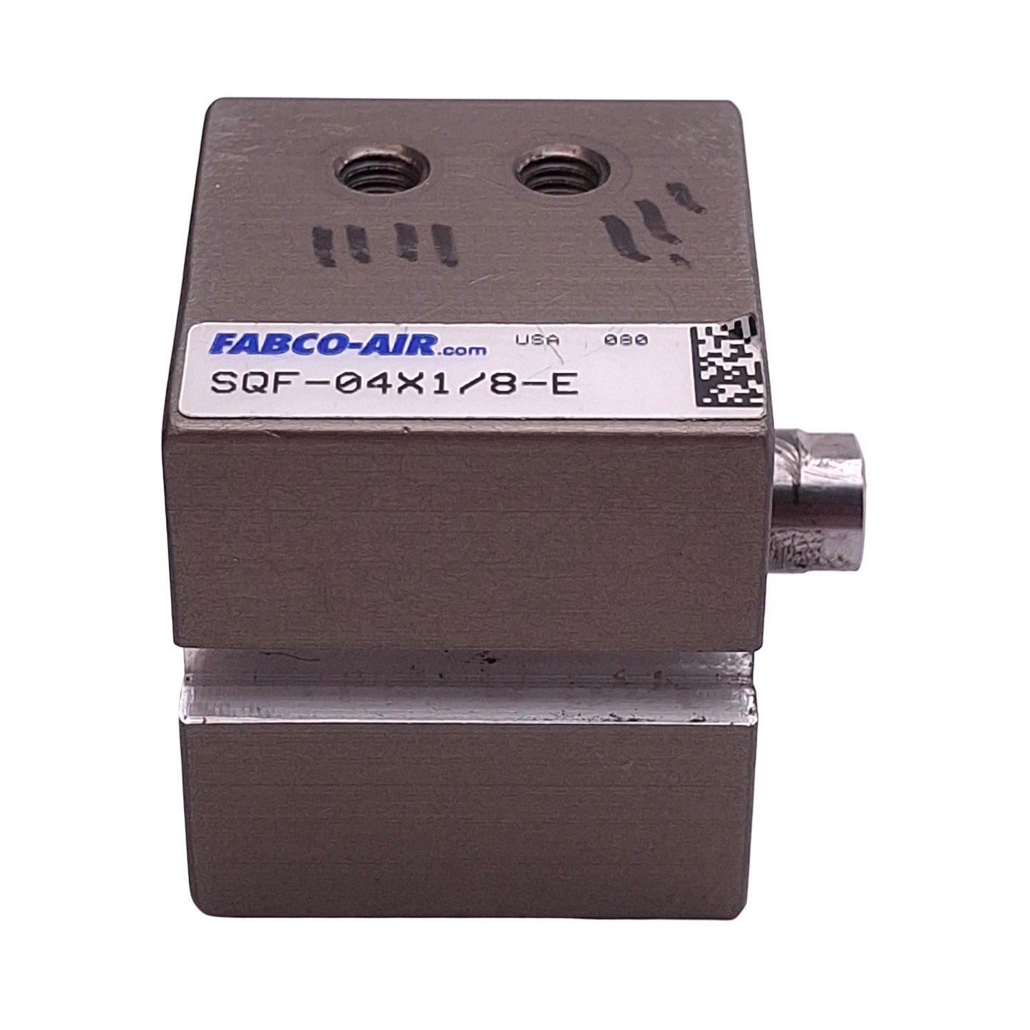 Used Fabco-Air SQF-04X1/8-E Pneumatic Cylinder ø3/4" Bore 1/8" Stroke, #10-32, 150psi