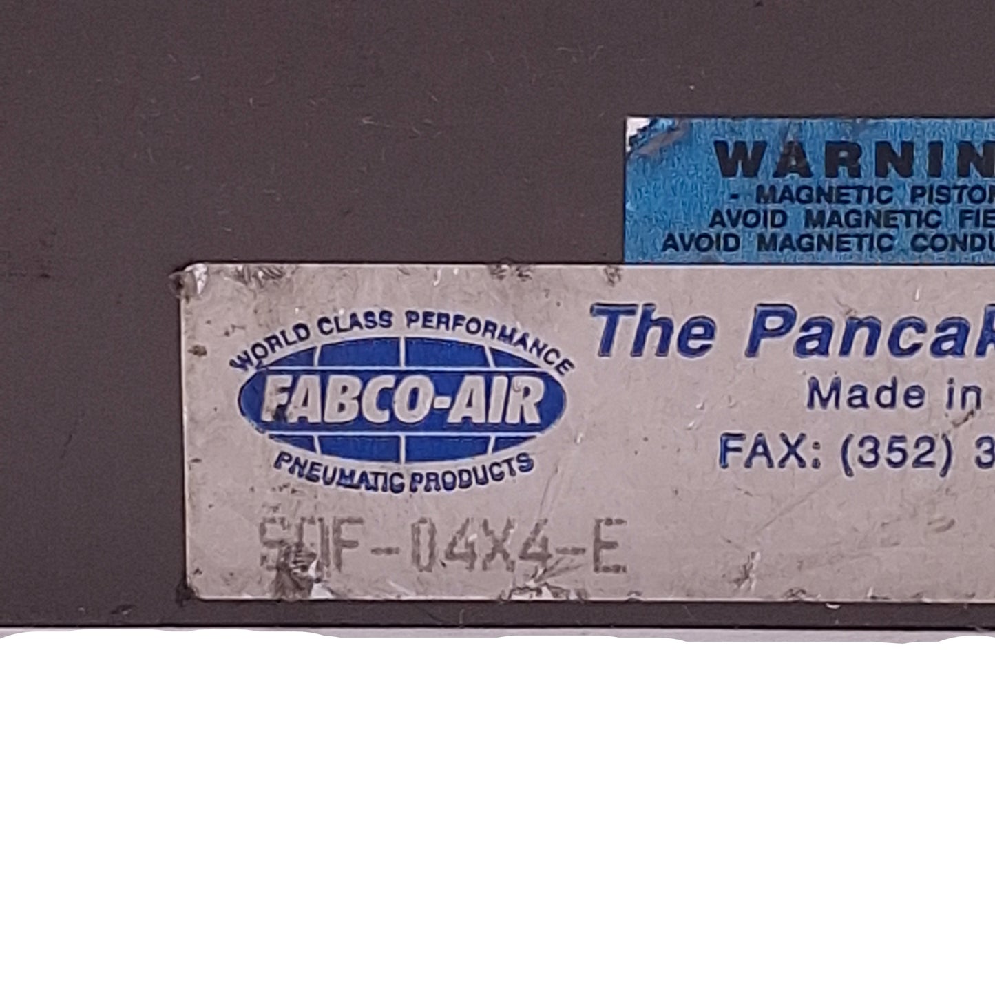 Used Fabco-Air SQF-04X4-E Pneumatic Cylinder, ø3/4in Bore, 4in Stroke, #10-32, 150psi