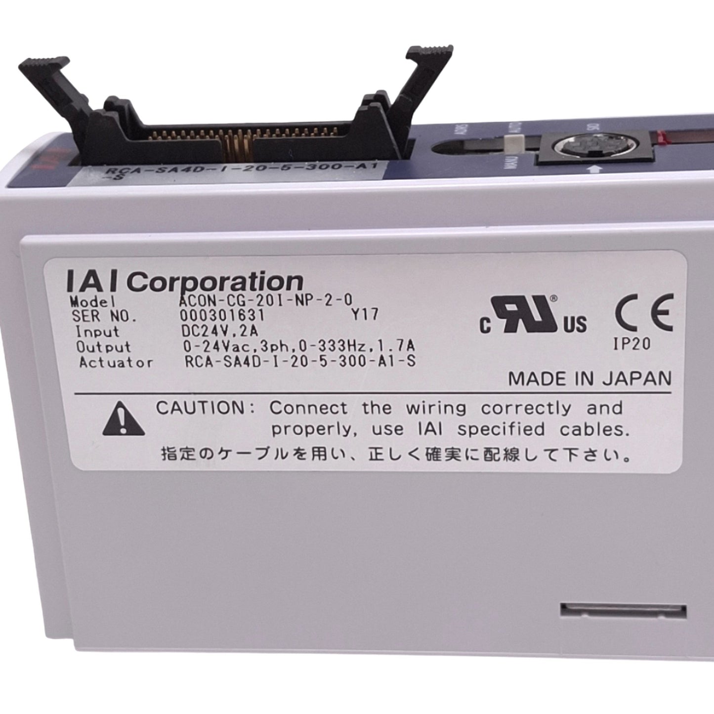 Used IAI ACON-CG-20I-NP-2-0 Controller for ROBO CYLINDER Electric Actuator, 24VDC