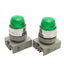 Used Lot of 2 Idec APW-299-G 22mm LED Dome Pilot Lights 24V Green, *No Bulb*