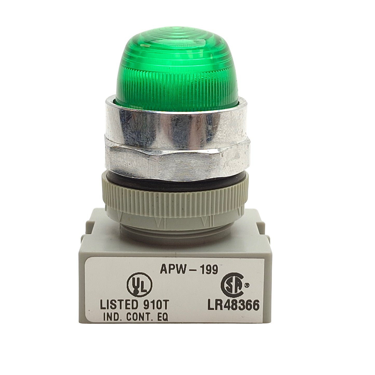 Used Lot of 2 Idec APW-299-G 22mm LED Dome Pilot Lights 24V Green, *No Bulb*