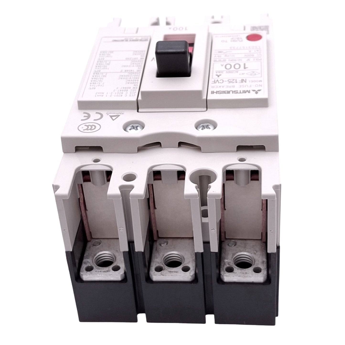 New Mitsubishi NF125-CVF 3P 100A No-Fuse Circuit Breaker, 3-Pole, 100A, 600VAC Max